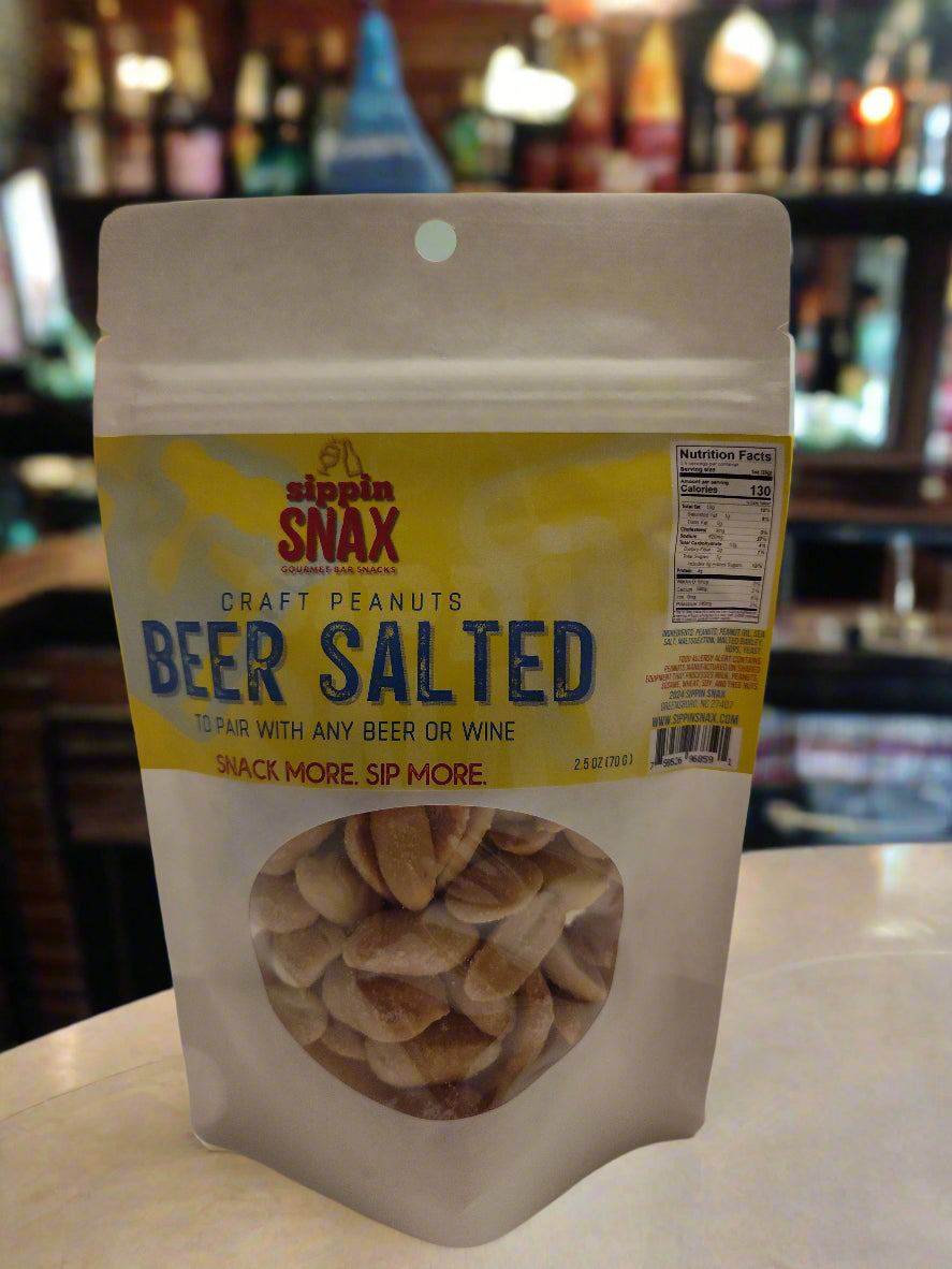 SIPPIN SNAX Beer Salted Peanuts 2.5 oz